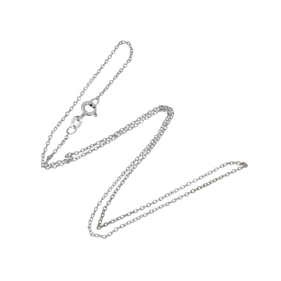 Vintage LATH Sterling Silver 925 1.2mm Cable Chain Necklace 16" - Picture 1 of 3